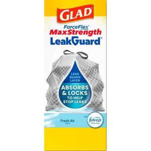 image:imageGlad ForceFlex MaxStrength LeakGuard Trash Bags 13 Gal Fresh Air 90 Ct Package May Vary