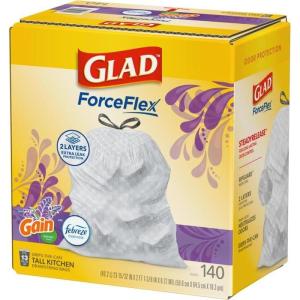 image:imageGlad ForceFlex Tall Kitchen Trash Bags 13 Gallon Gain Lavender 140 Count Package May Vary